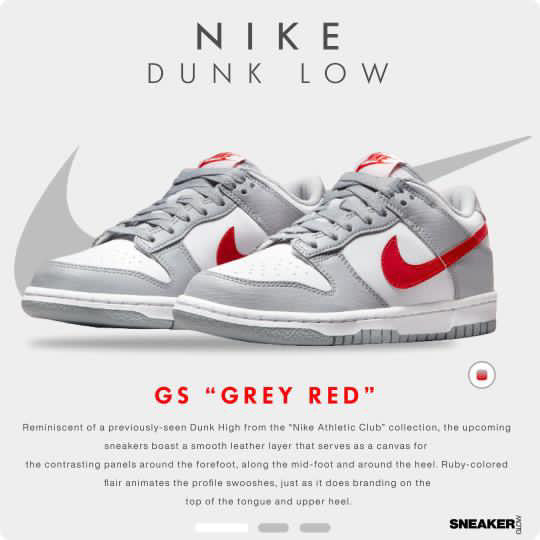 NIKE DUNK GS LOW GREY/RED