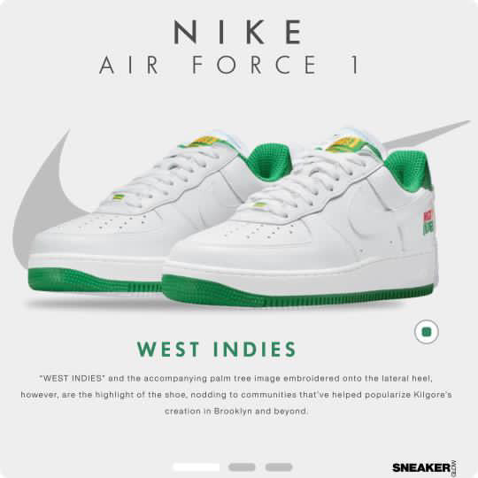 NIKE AIR FORCE 1 WEST INDIES GREEN