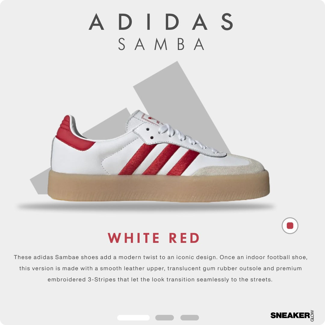 ADIDAS SAMBA WHITE SILVER RED