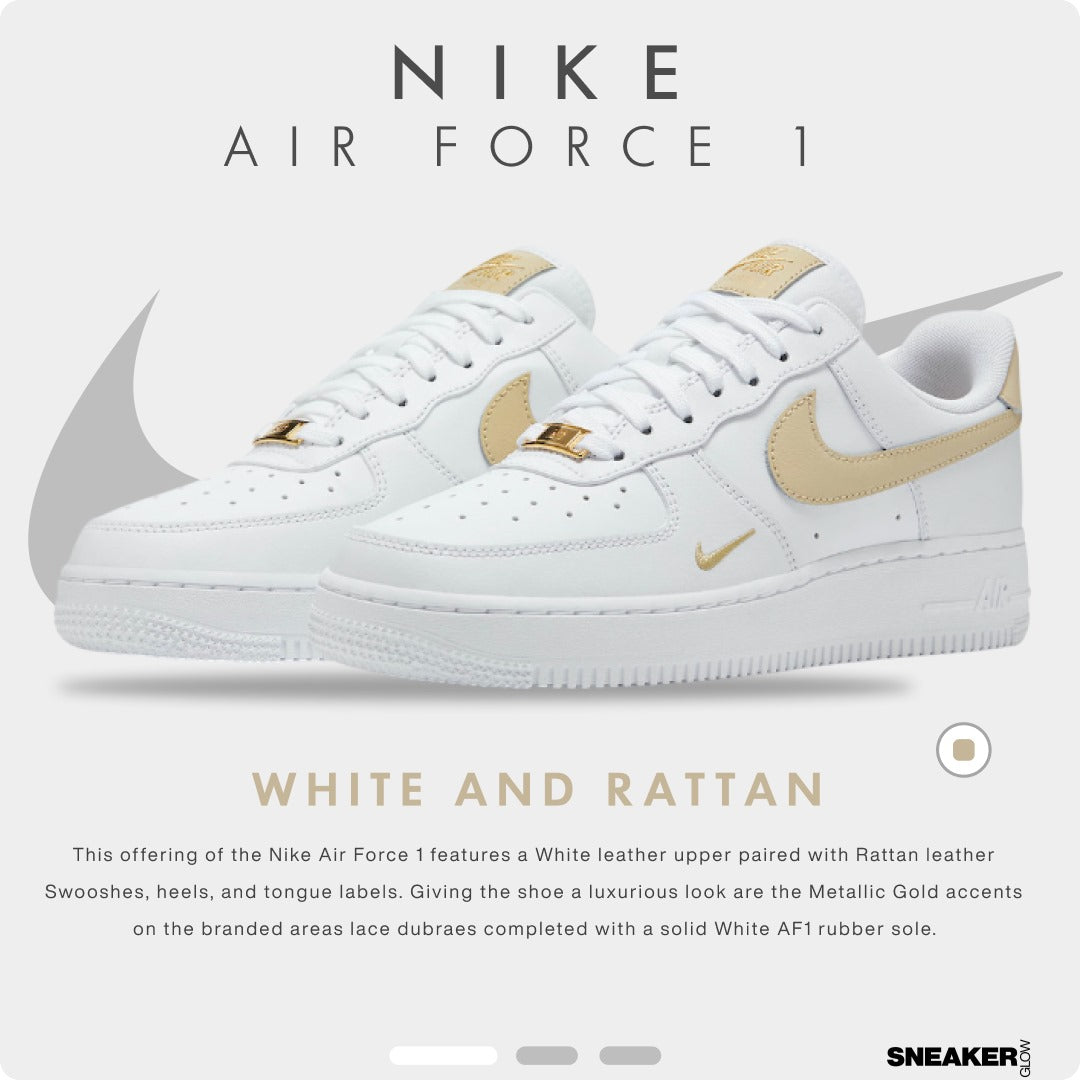 NIKE AIR FORCE 1 WHITE RATTEN