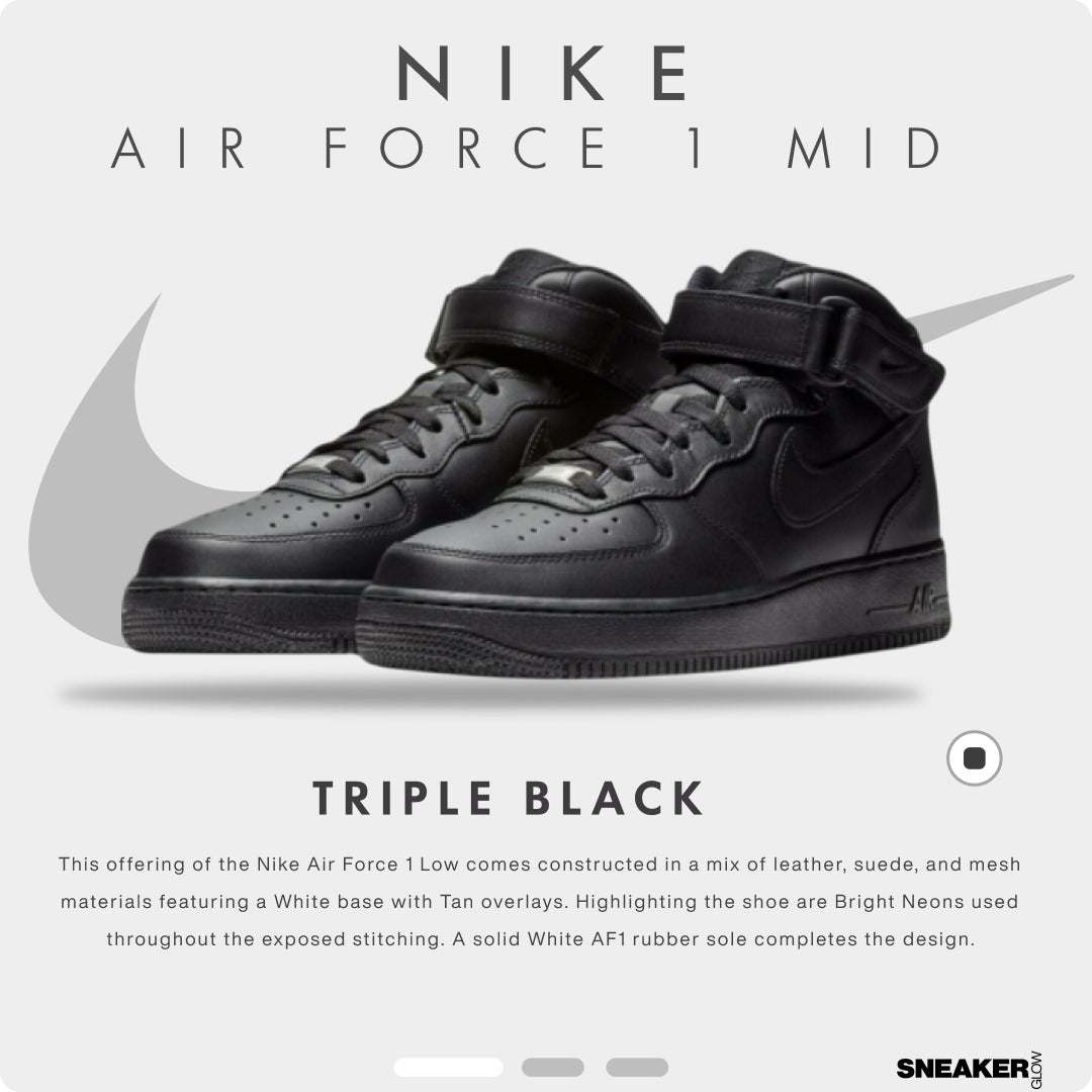 NIKE AIR FORCE 1 MID TRIPLE BLACK