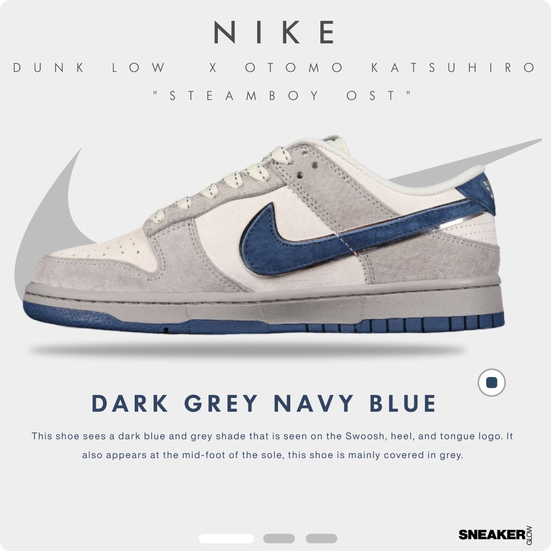 NIKE DUNK LOW DARK GREY NAVY BLUE