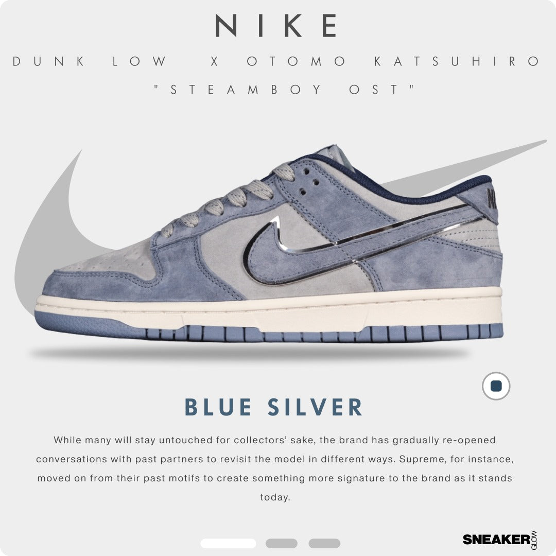 NIKE DUNK LOW BEIGE BLUE SILVER