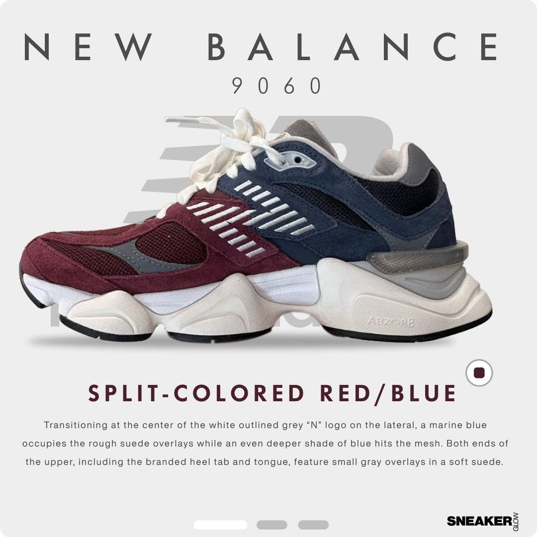 NEW BALANCE 9060 SPLIT COLORED RED/BLUE