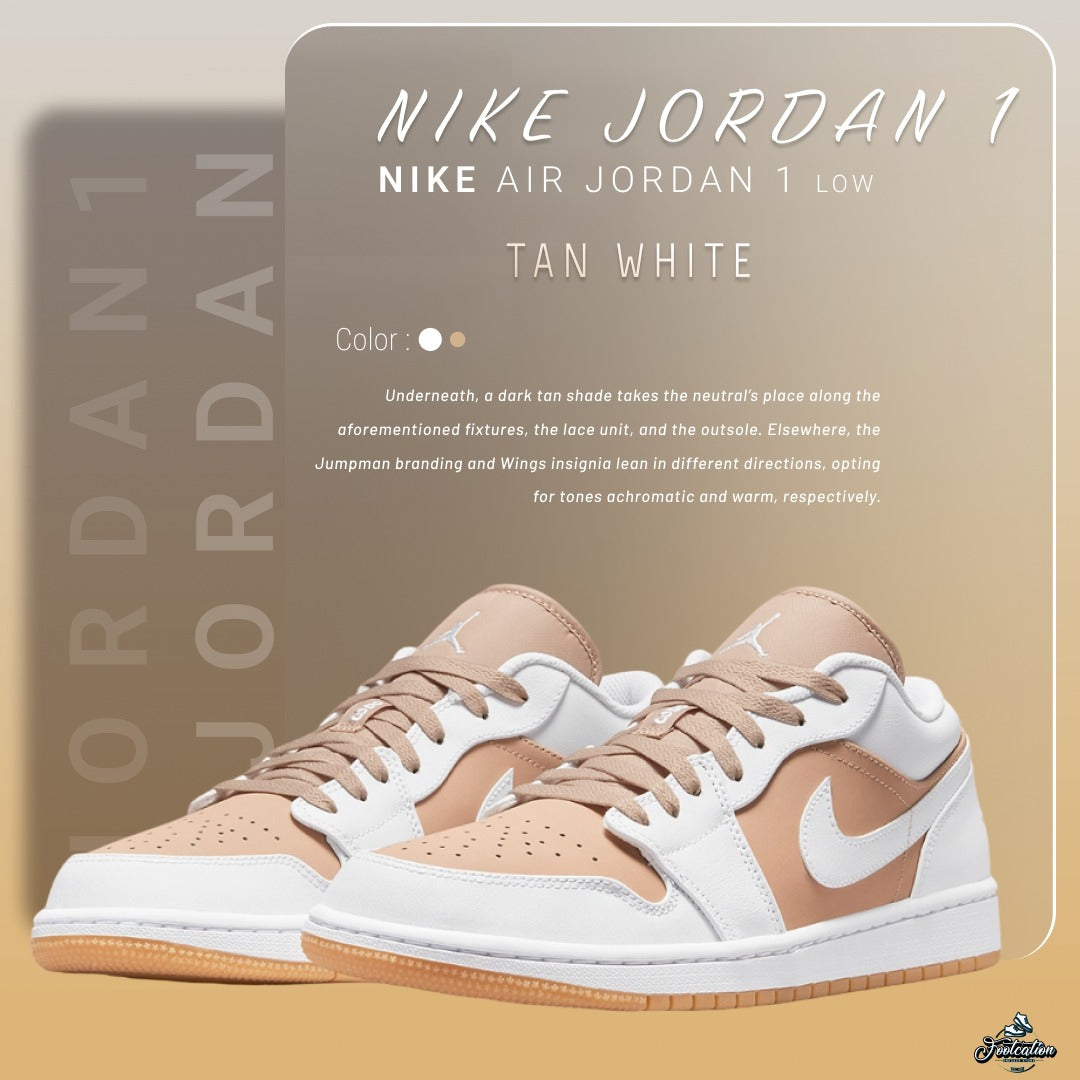 nike air jordan 1 low tan white