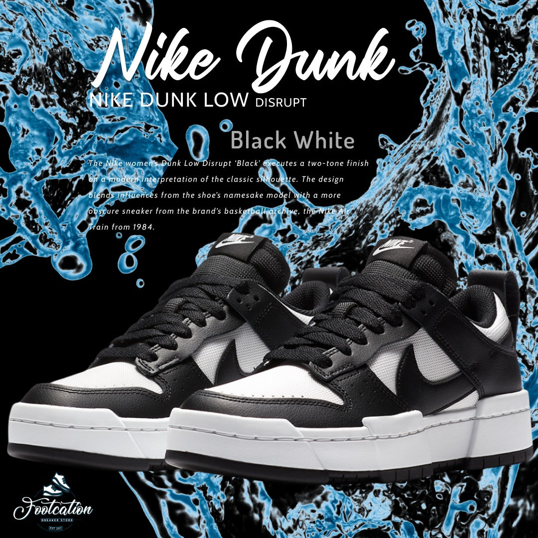 NIKE DUNK LOW DISRUPT BLACK WHITE