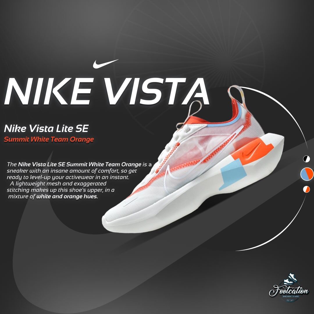 NIKE VISTA LITE SE SUMMIT WHITE TEAM ORANGE