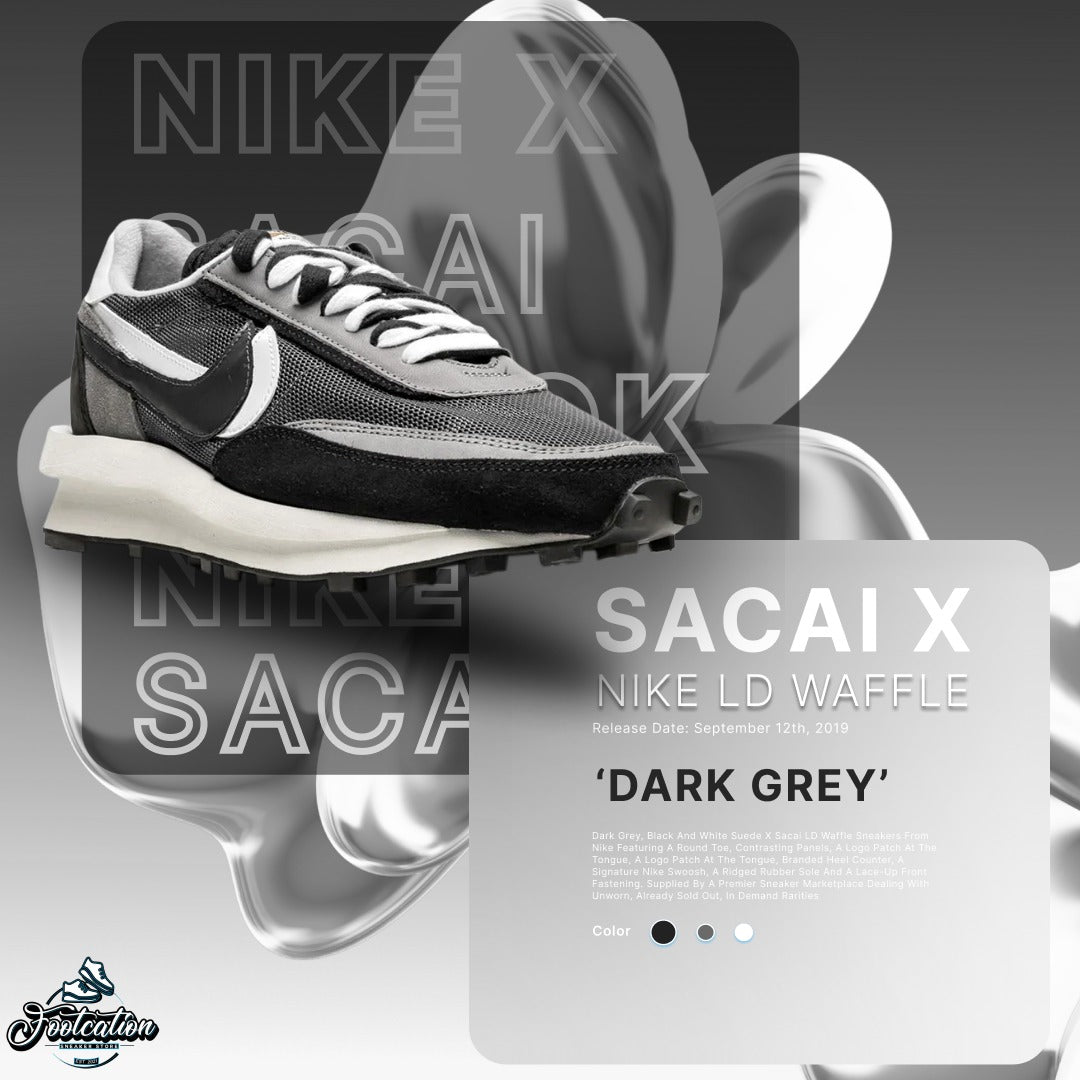 NIKE LD WAFFLES X SACAI DARK GREY