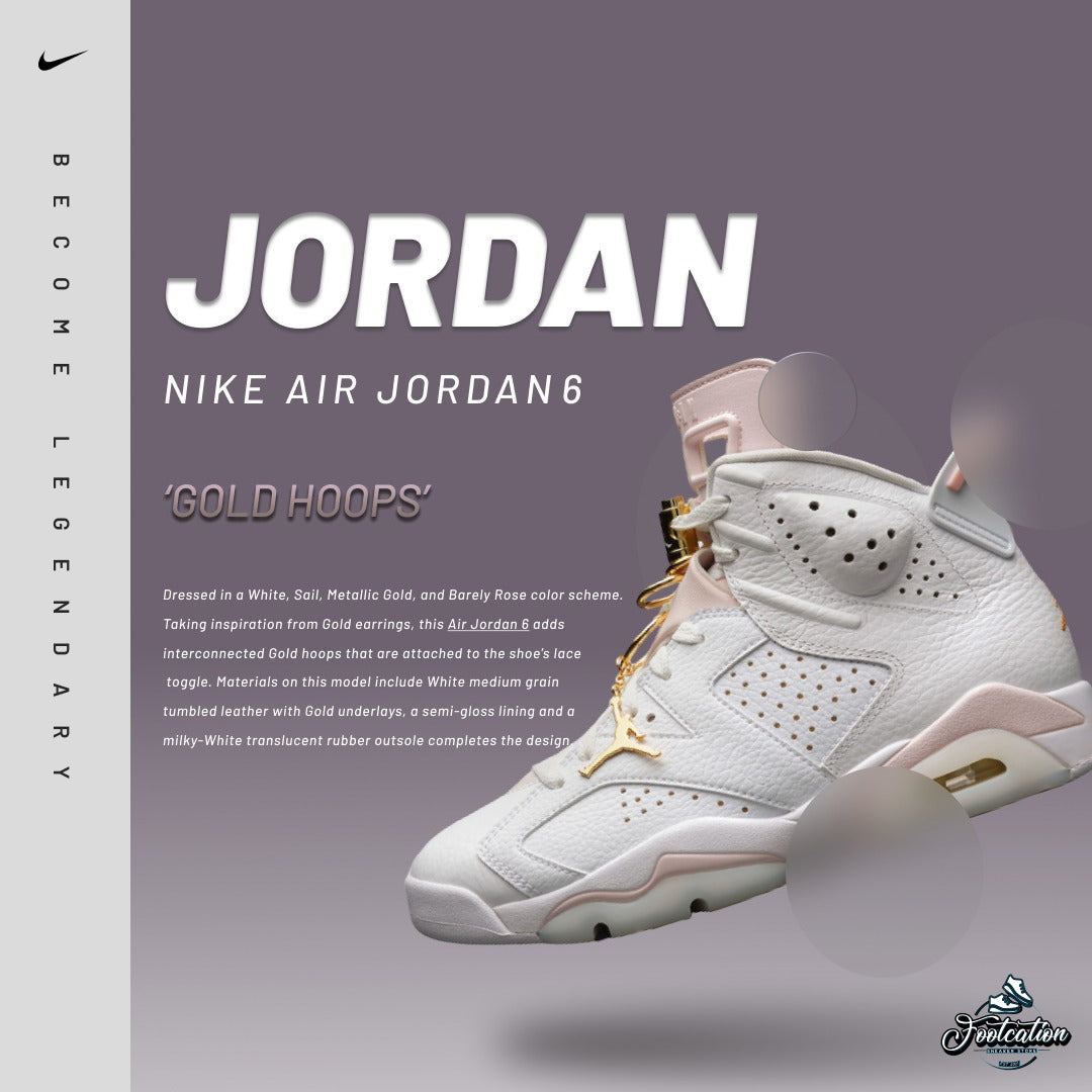 JORDAN NIKE AIR 6 GOLD HOOPS