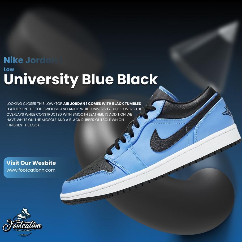 NIKE JORDAN 1 LOW UNIVERSITY BLUE BLACK